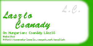 laszlo csanady business card